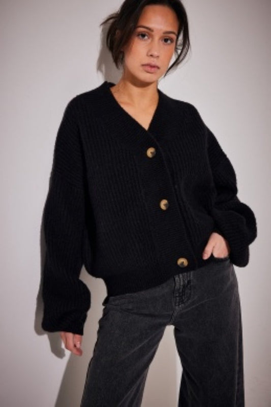 Heavy Rib Knitted Cardigan
