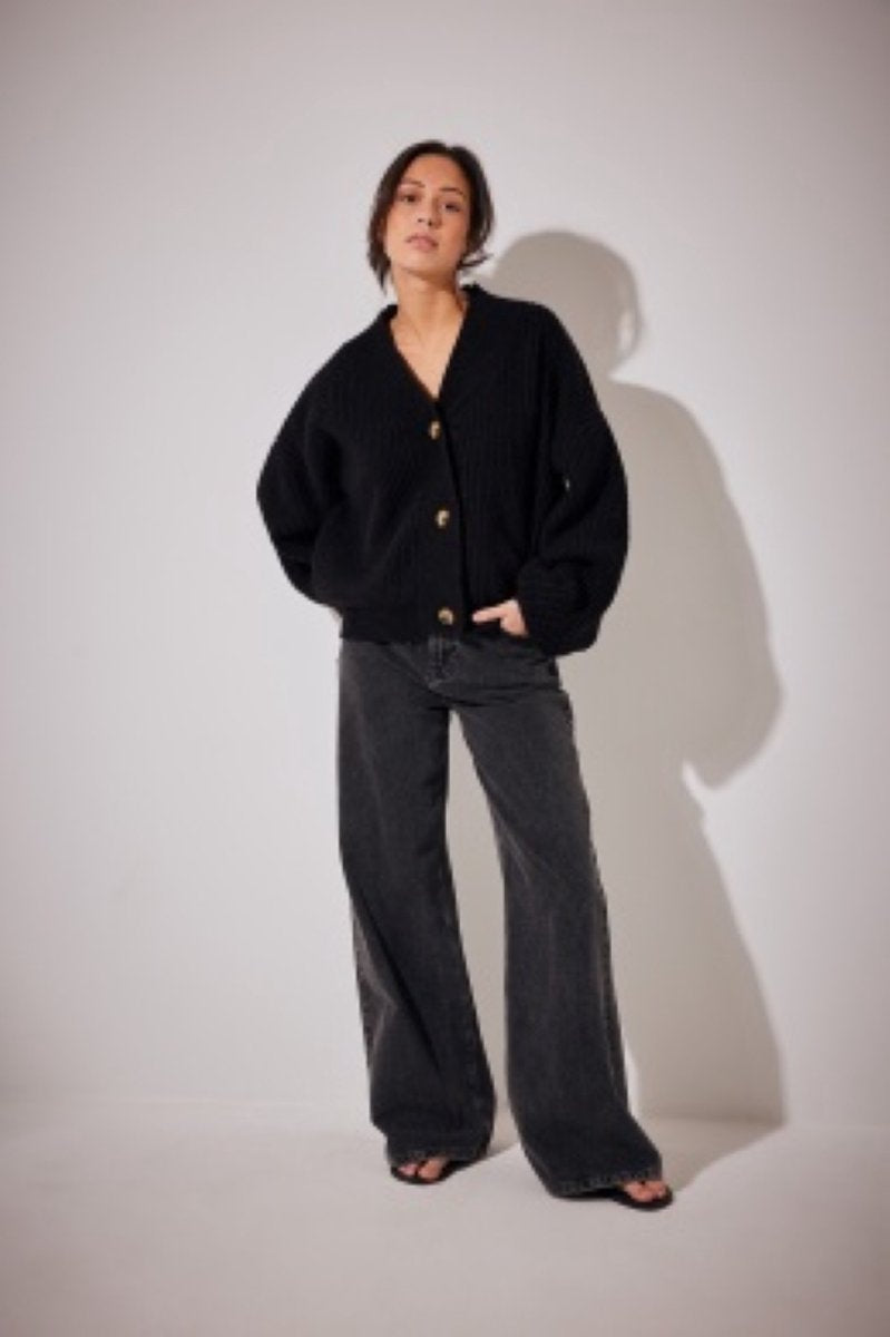 Heavy Rib Knitted Cardigan