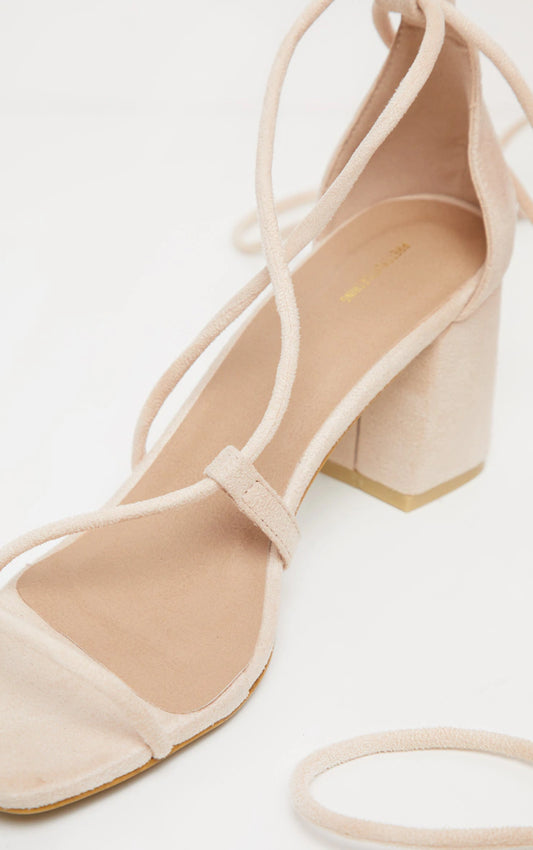 NUDE BLOCK HEEL SANDAL
