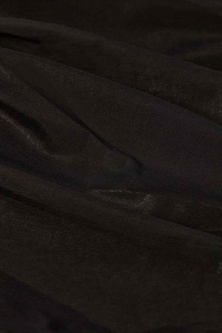 Oh Polly - Metallic Ruched Cut-Out Flared Jumpsuit in Black