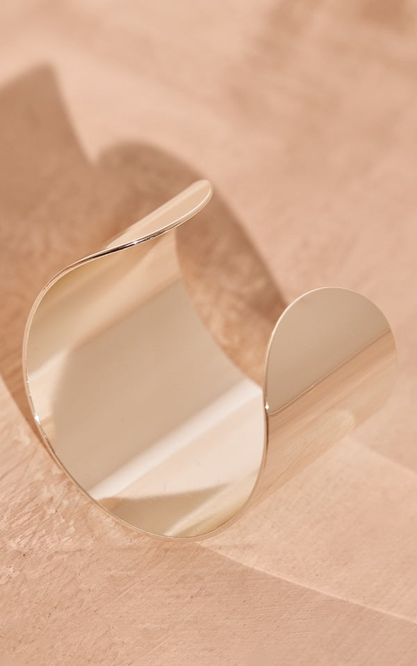 Silver Abstract Cuff Bangle