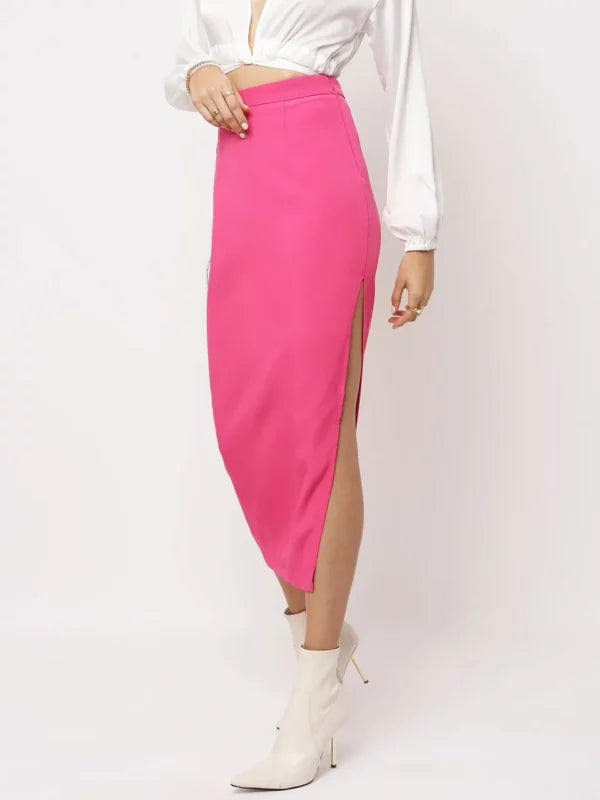 Diamante Lace Up Side Midi Skirt