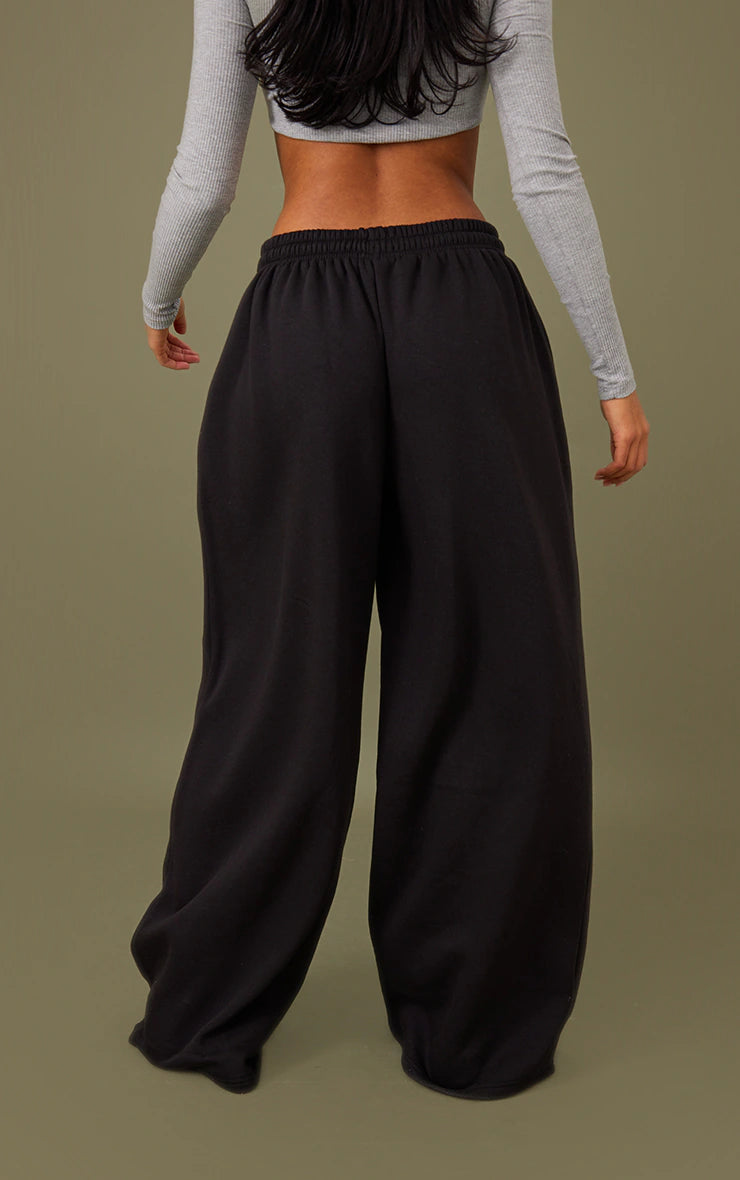 Tall Black Wide Leg Joggers