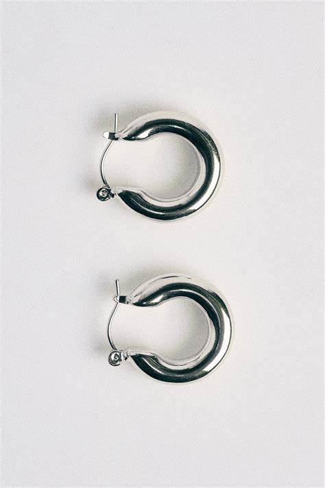Silver Plated Small Hoop Earrings Silver