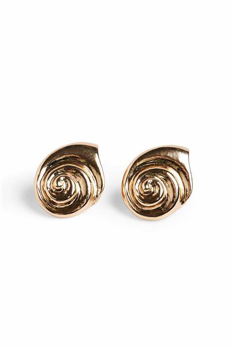 Swirl Shell Earrings Gold