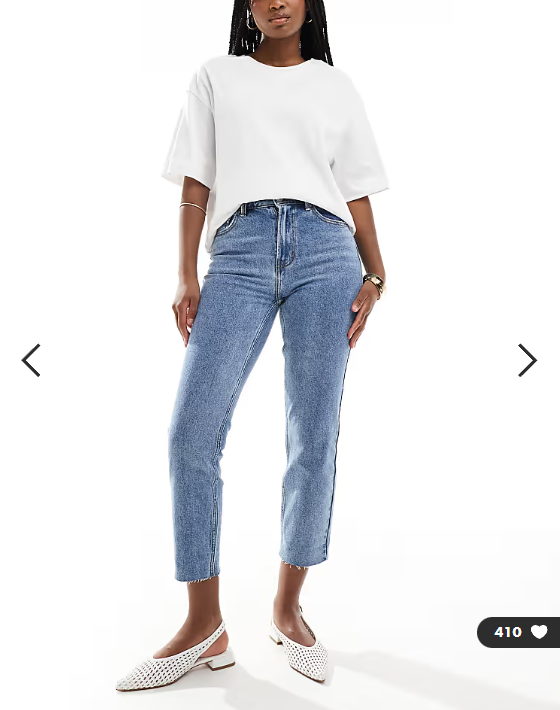 ONLY Emily high waisted straight leg jeans in light wash