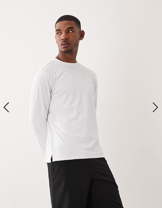 Asos - 4505 Icon quick dry mesh long sleeve training t-shirt in white.