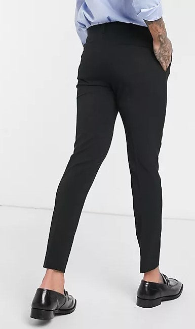 Super Skinny Cropped Smart Trousers In Black