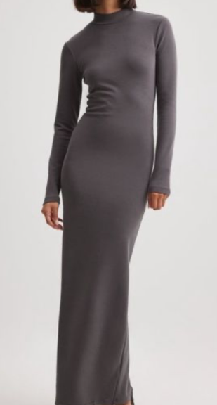 NAKD - Modal Maxi Collar Dress - Grey