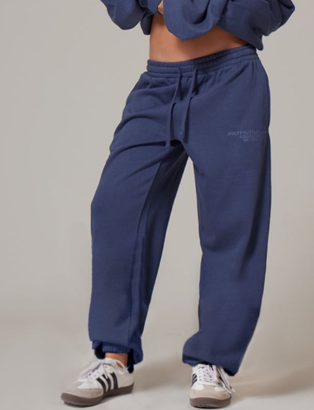 Plt- Navy Premium Print Cuffed Joggers