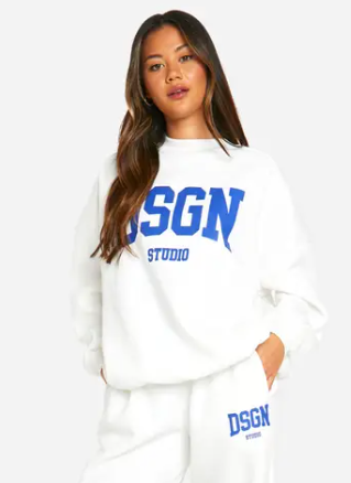 Boohoo - DSGN Studio Slogan Print Sweatshirt Tracksuit
