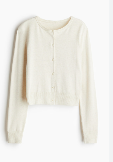 H&M - FITTED CARDIGAN- Offwhite