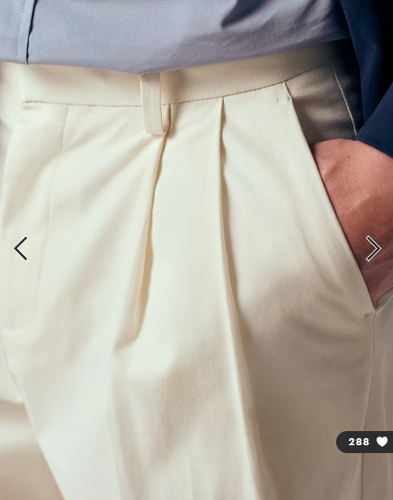 ASOS DESIGN tailored cotton rich relaxed tapered chino trousers in ecru with front pleats