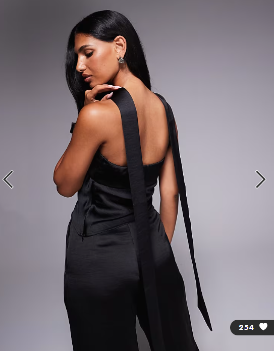 TFNC bandeau top with neck scarf detail in black