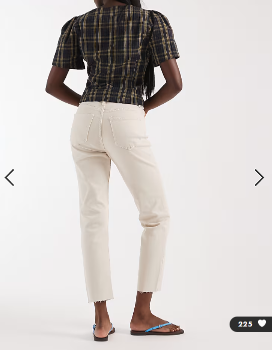 ONLY Emily high waisted straight leg jeans in ecru