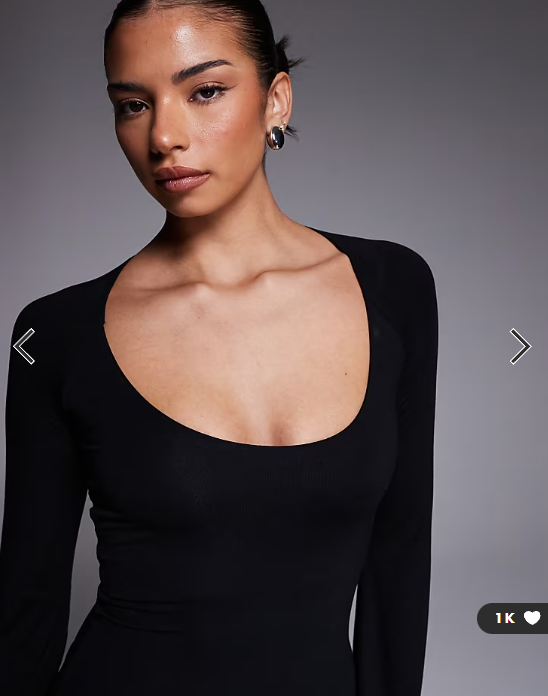 ASOS DESIGN super scoop mini dress with flute sleeves in black