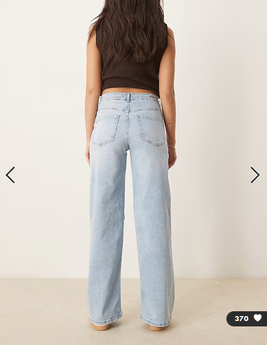 JDY Felina high waist wide leg jeans in light blue