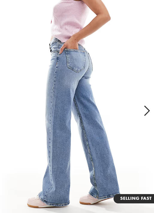ONLY Juicy high waisted wide leg jeans in light blue denim