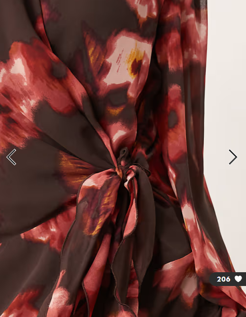 Abercrombie & Fitch long sleeve wrap mini dress in brown floral