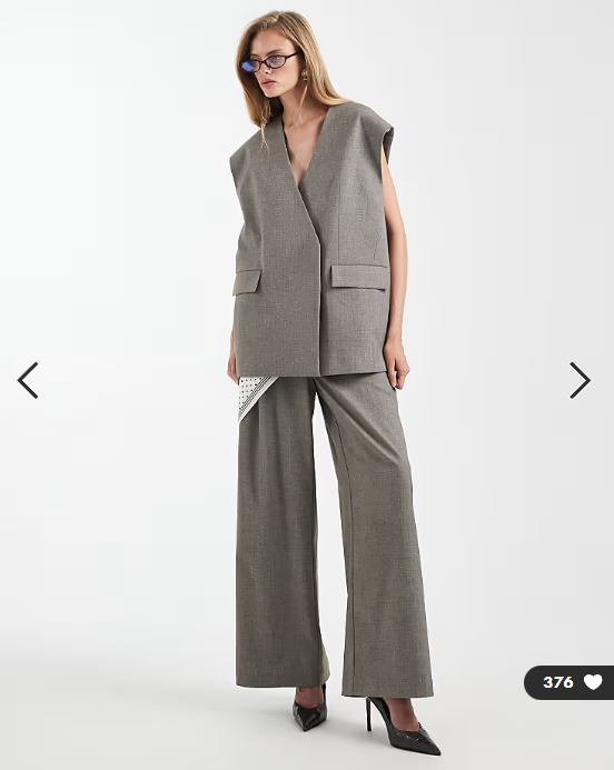 Asos - tailored oversized sleeveless blazer in brown