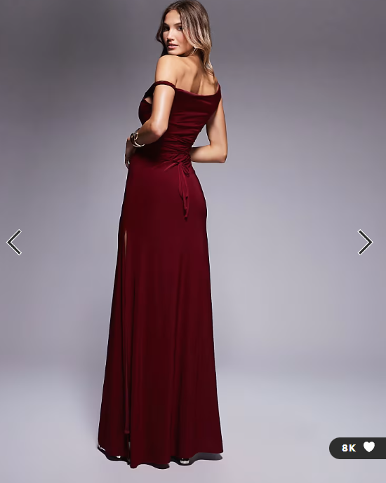 ASOS DESIGN twist shoulder with lace up back maxi dress in wine