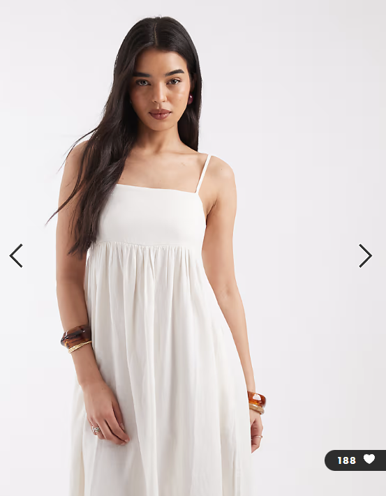 JJXX linen blend maxi dress in white