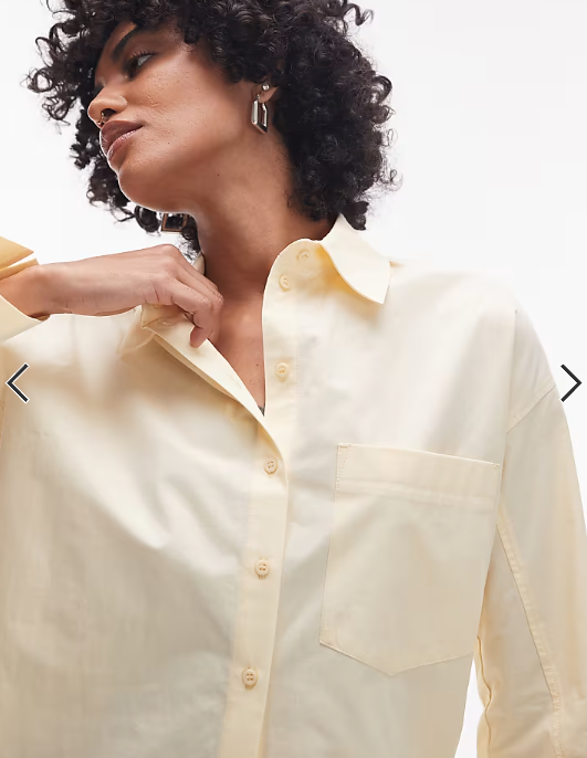 Topshop oversized shirt in buttermilk