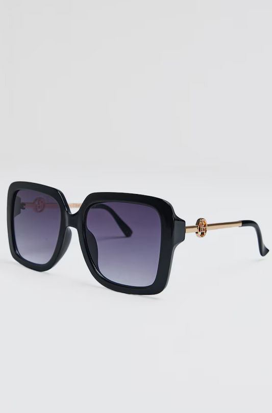 Black Over-Sized Square Sunglasses