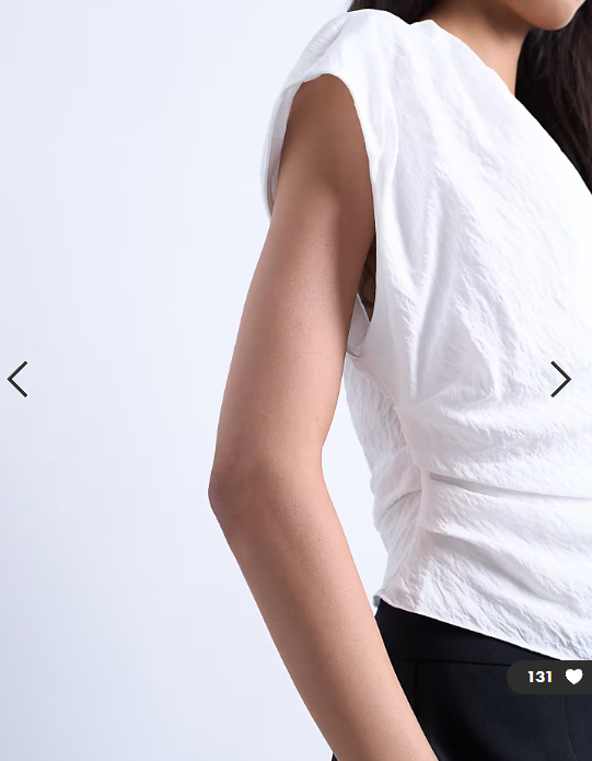Topshop one shoulder top in white