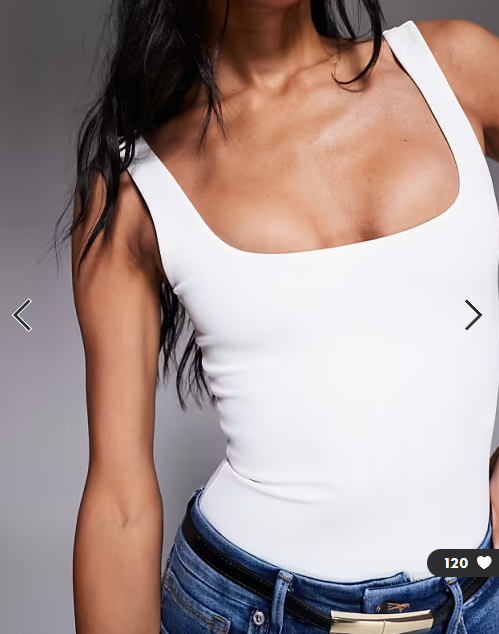 Good American sculpting modern tank bodysuit in white