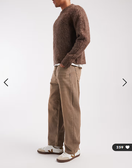 Jack & Jones Alex baggy jeans in brown vintage wash