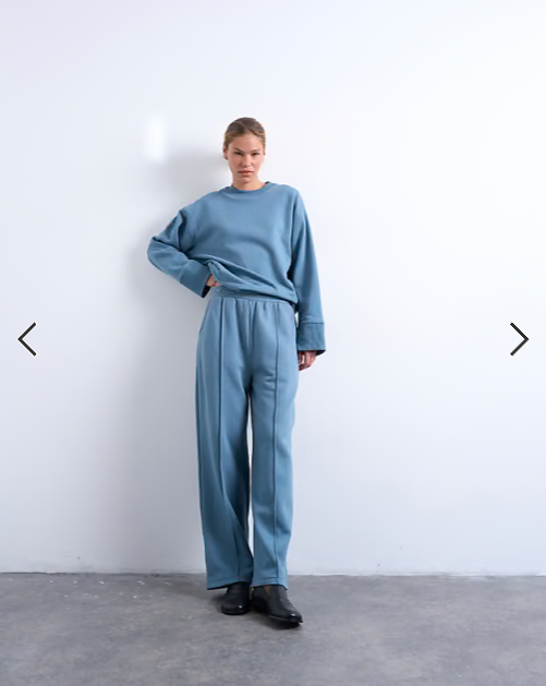 Topshop clean oversized deep cuff sweat in blue