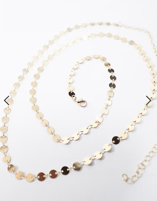 South Beach mini disc belly chain in gold