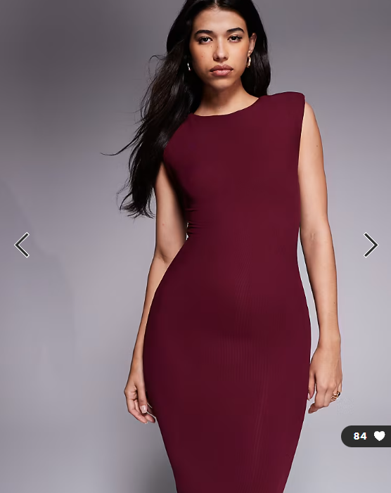 Wanderdoll Naomi sculpting sleeveless shoulder pad detail bodycon maxi dress in wine