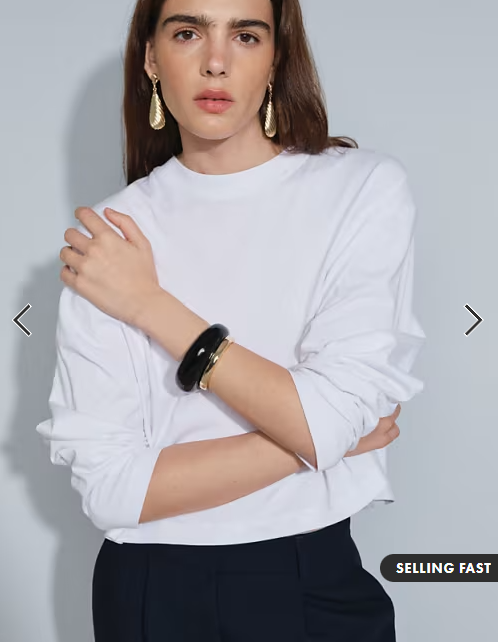ASOS DESIGN long sleeve boxy cropped t-shirt in white