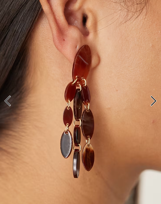 DesignB London resin statament drop earrings in multi