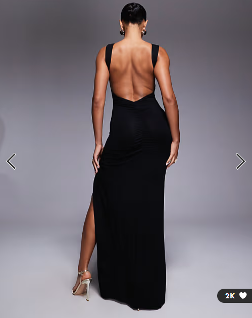 ASOS DESIGN sleeveless plunge wrap ruched bum maxi dress in black