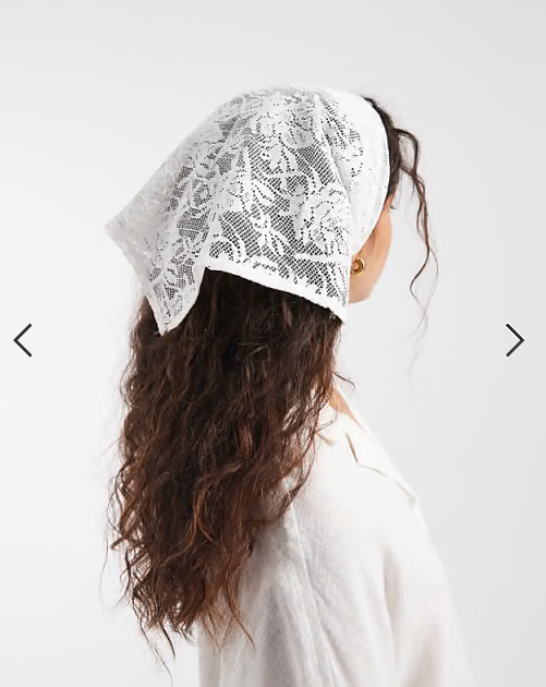 Pieces lace multi-use scarf in white