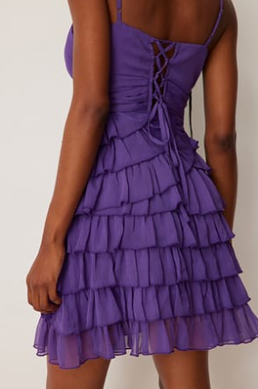 Bottom Frill Mini Strap Dress