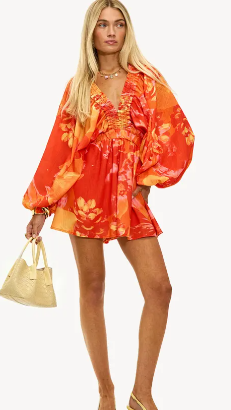 Loavies - Where petals fall - Red playsuit