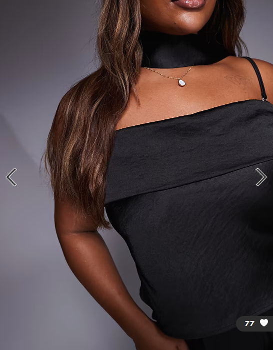TFNC Plus bandeau top with scarf neck detail co-ord in black