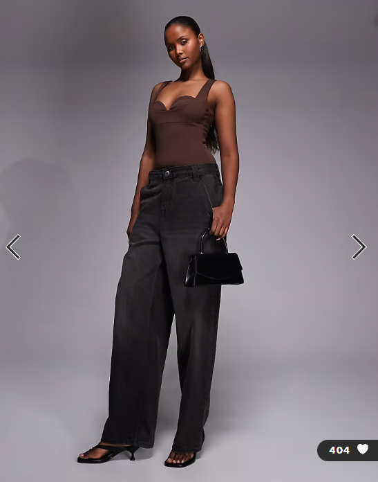ASOS DESIGN layered cupped bodysuit in brown
