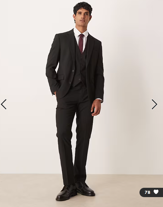 ASOS DESIGN slim suit trousers in black