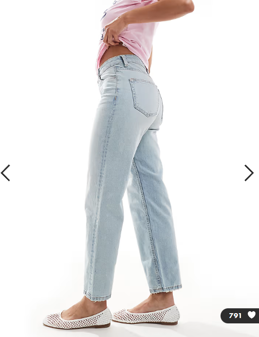Asos - ankle grazer straight leg jeans in light blue