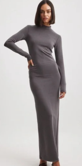 NAKD - Modal Maxi Collar Dress - Grey
