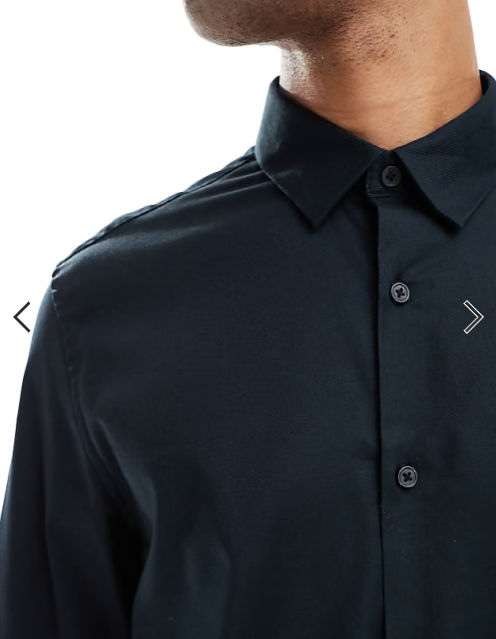 ASOS DESIGN formal easy iron twill regular shirt in black
