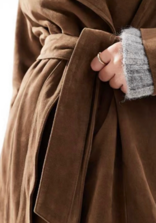 ASOS DESIGN premium suede trench