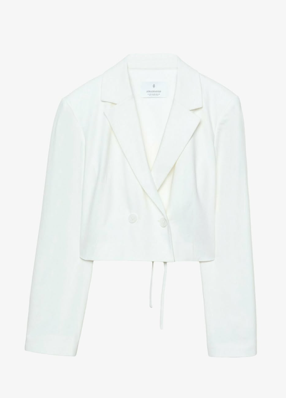 Stradivarius - cropped blazer wirh back ties