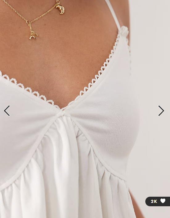 ASOS DESIGN trim detail babydoll cami in cream