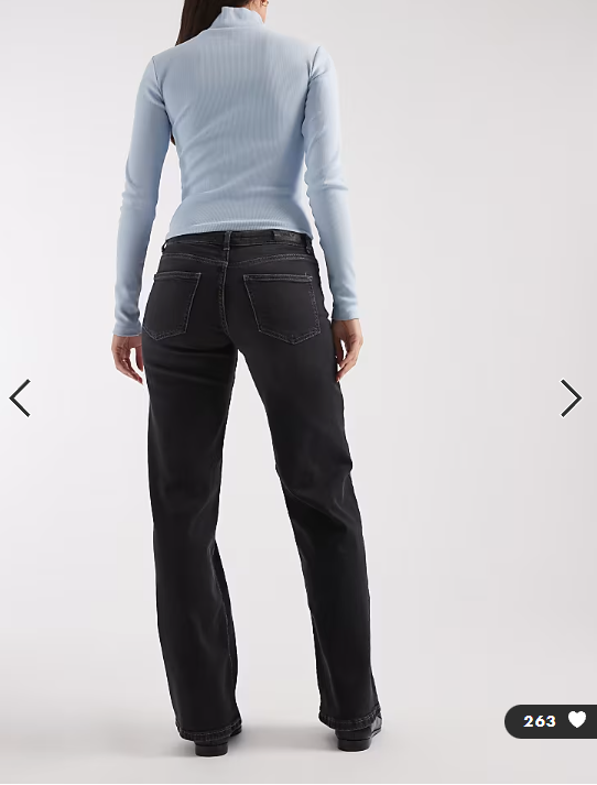ONLY Judy low rise wide leg jeans in washed black